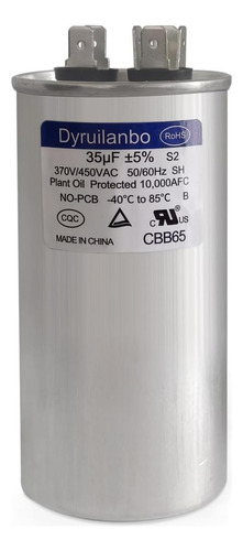 35 Uf ± 5% 35 Mfd Cbb65 Capacensador De Arranque De Ronda Y