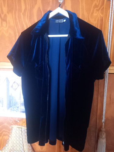 Camisa Francesa De Chifón Azul Unisex 