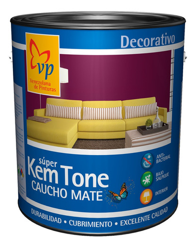 Pintura De Caucho Interior Super Kem Tone Vp Galón 