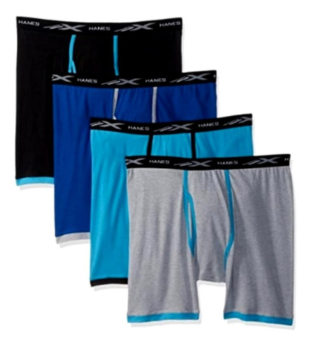 Boxer Brief Hanes 4-pack Short Interior Slip Long Leg