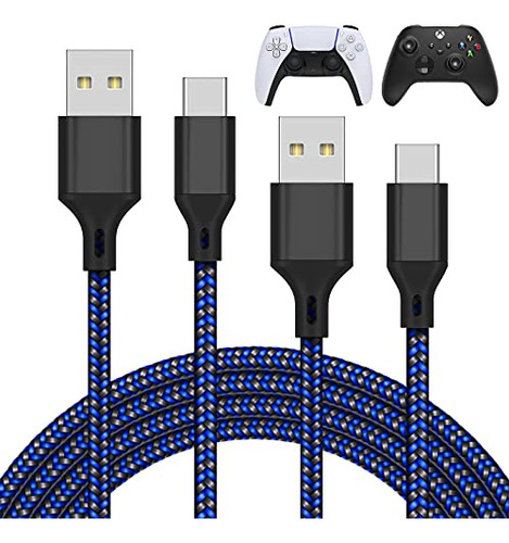 Pack 2 Cables Usb C 10ft Para Ps5, Xbox Y Nintendo Switch
