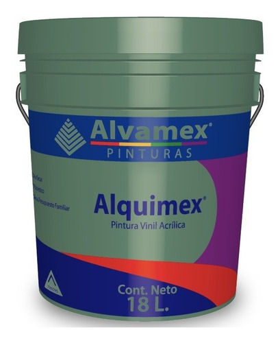 Cubeta De Pintura Vinilica Interior Mate 18 L Color Azul Griego
