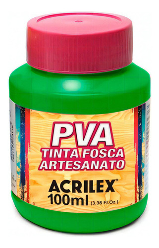 Tinta Pva Fosca 100ml Verde Folha Acrilex Cor Verde-claro