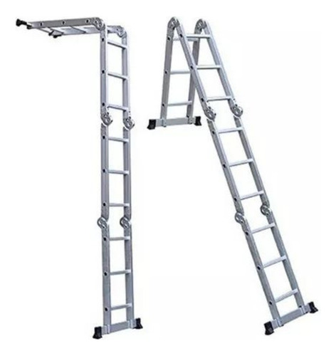 Escalera Plegable Multifuncional De 12 Pasos En Aluminio 