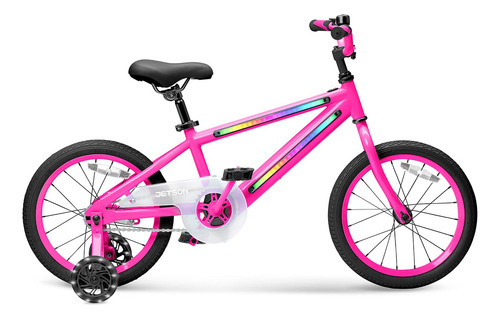 Bicicleta Unisex Jetson Light Rider Con Luces Led Neumático Rosa De 16 Pulgadas Tamaño Del Cuadro