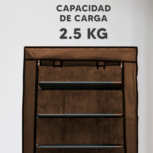 Kit De 2 Zapateras Armable Closet Organizador Cafe 6 Niveles