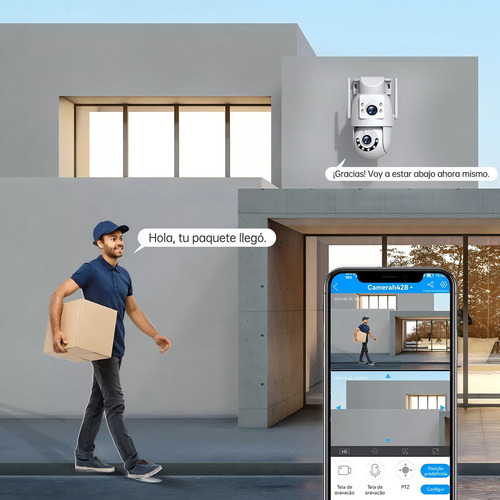 2pcs Cámara De Seguridad Lente Doble Ptz 6mp Wifi Nocturna
