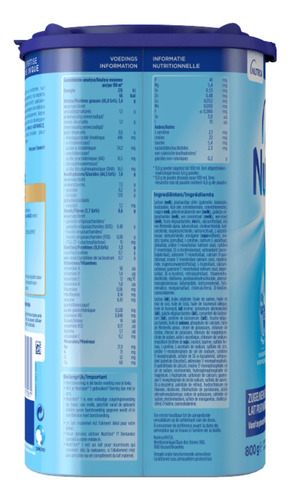 Leche de fórmula en polvo Nutricia Nutrilon 1 en lata de 1 de 800g - 0 a 6 meses