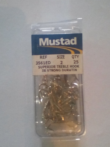 Anzuelo Mustad Tripocheta 3x Strong 3561ed-2 X 25 Pzas