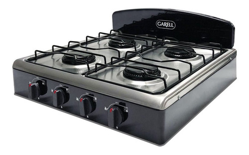 Parrilla a gas Garell Inox PM4Q inox negro