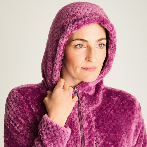 Polerón Polar Waffle Magenta Mujer Moda Invierno Hasta Xxxl