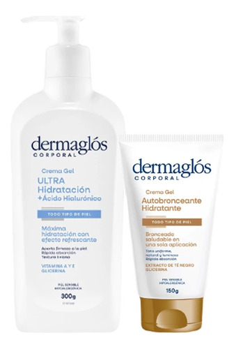 Kit Dermaglos (gel Autobronceante + Gel Ultra Hidratación) 