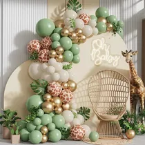 Comprar Arco De Globos Jungla Safari Verde Oliva Baby Showers