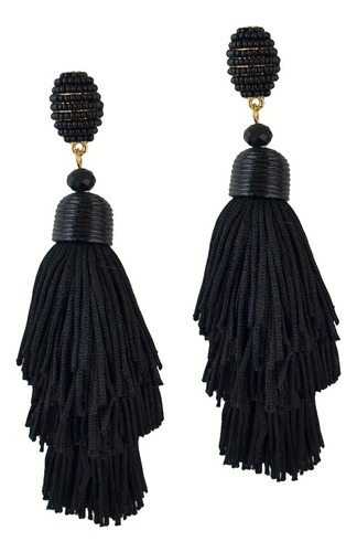 Arete De Y Pendientes Colgantes Geométricos Elegante Negro