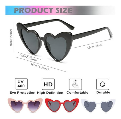 Gafas De Sol Clásico Con Forma De Corazón,protección,lentes