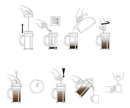 Imagen 7 de 9 de Cafetera Embolo Metal Bambu Francesa 350ml Pettish Online