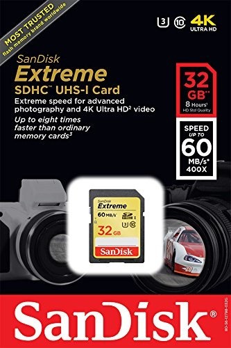 Sandisk Sd Extreme Sdxc 32 Gb Uhs-i Clase 10 U3 4k