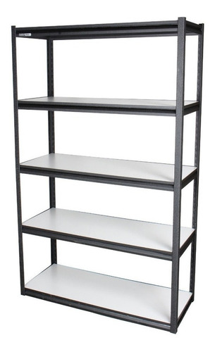 Estante Metalico Mikels Sistema Dual 5 Niveles Carga 1/2 T Color Negro/Gris