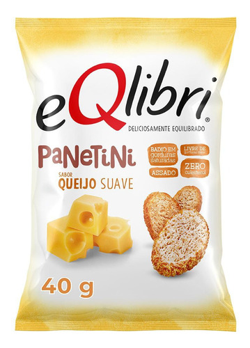 Snack Queijo Suave Eqlibri Panetini Pacote 40g