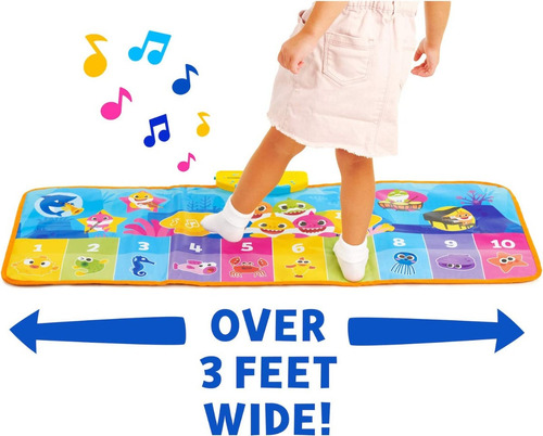 Imagen 5 de 7 de Piano Alfombra Musical Baby Shark Canta Y Baila Con Sonido