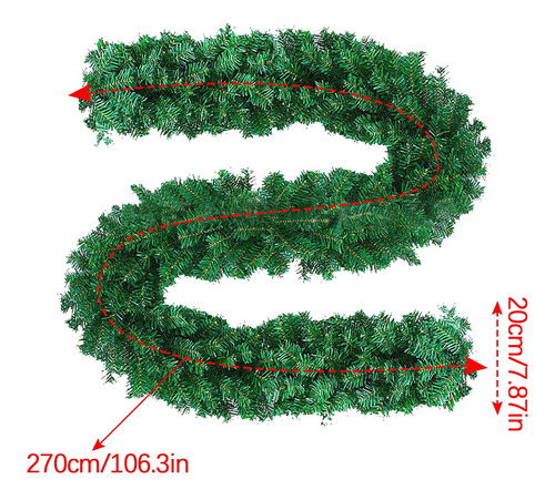 Decoração De Natal De 2,7 M Enfeites Tree Garland Rattan Hom
