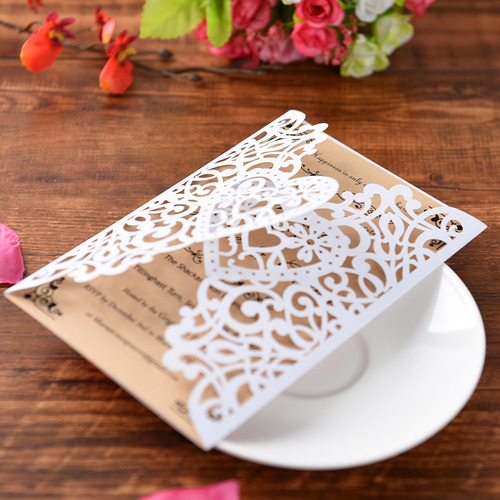 Portainvitaciones Florales De Papel Perlado Para Bodas Y Eve