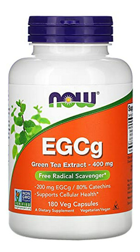 Extracto De Té Verde Egcg De Suplementos Now, 400 Mg, 180 Cápsulas Vegetales