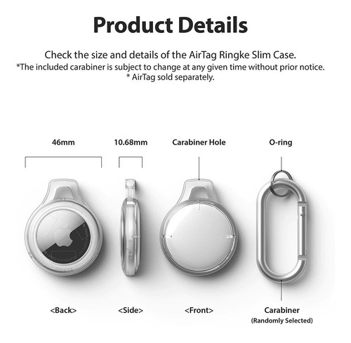 Imagen 6 de 9 de Funda Ringke Slim Para Airtag Localizador Llavero