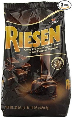 Riesen Chewy Chocolate Oscuro Caramelo, 30 Onzas Bolsas (paq