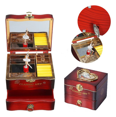 Caja De Música Giratoria Ballet Bailarín Vintage Swing 1 Pc