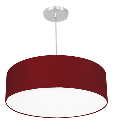 Lustre Cupula Pendente Dome 50x15cm Magnífico Vermelho