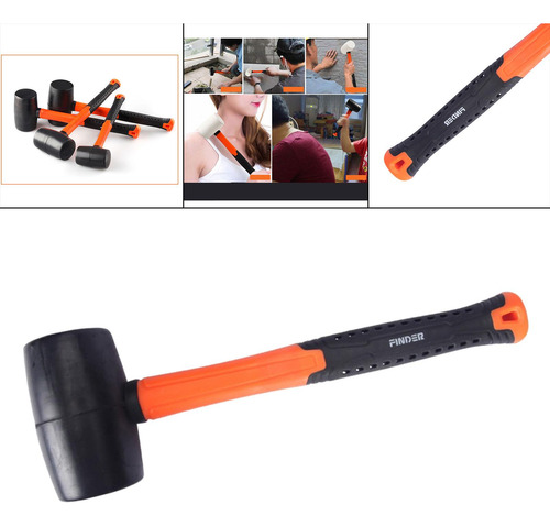 Martillo De Goma De Mazo Suave Con Mango De 560g 20oz Negro