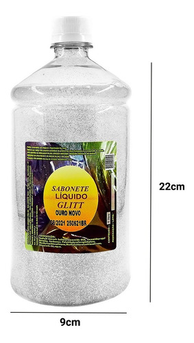 Imagem 4 de 4 de Sabonete Líquido Com Glitter Prata 1l Full