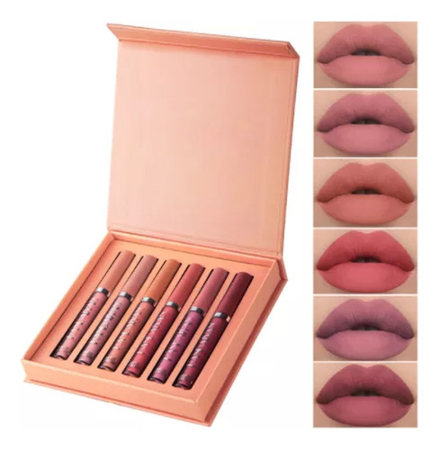 Kit 18 Batom Liquido Matte Longa Duração Textura Aveludada Acabamento Mate Cor B