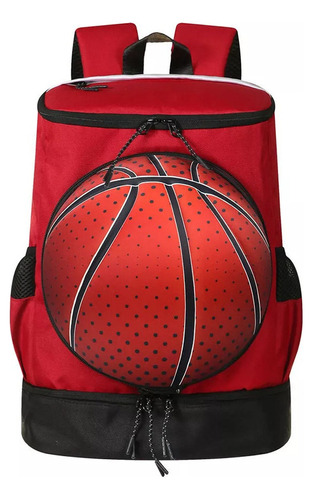 Bolsa de almacenamiento de baloncesto para niños, color rojo