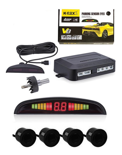 Sensor Retroceso Para Auto Display Kit Completo 8v