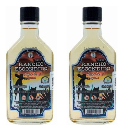 Pack De 2 Licor De Agave Rancho Escondido 200 Ml