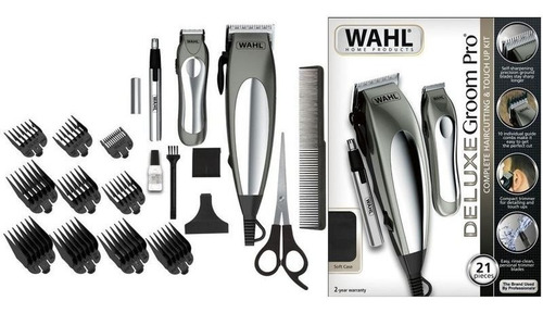 Kit Maquina Cortar Pelo Y Patillera Groom Pro 21 Piezas Wahl