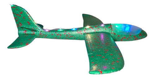 Avion Luz Led Unicel Juguete Planeador Mayoreo Color Verde