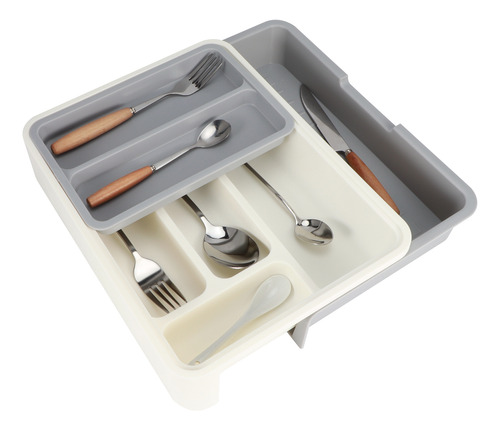 Bandeja Para Cubiertos, Expandible, Ajustable, Con Compartim