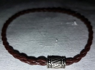 Pulseira Em Couro Trançado,bom Estado