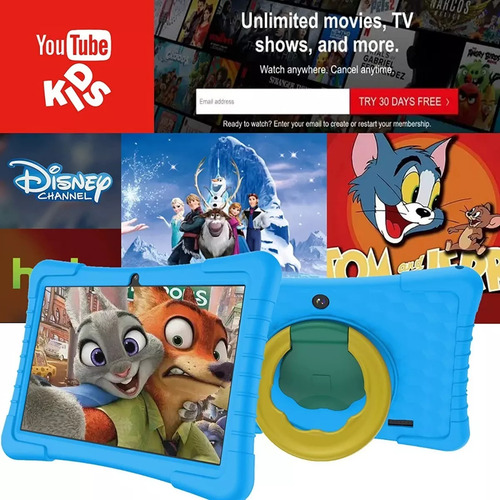 10" Tablet Para Niños Control Parental Wifi 2GB+64GB de con funda Azul