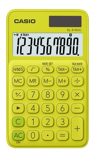 Calculadora De 10 Dígitos Color Verde  Sl-310uc -yg Casio.