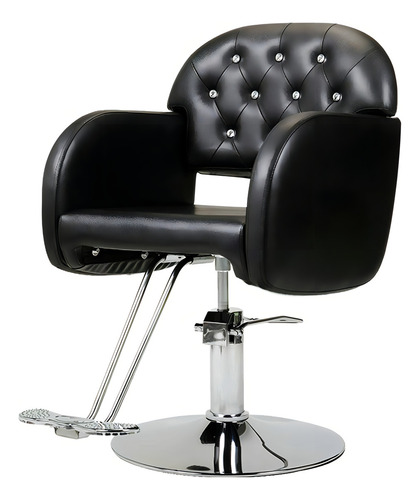 Sillon De Peluqueria Gadnic Con Diseño Base De Hierro Color Negro