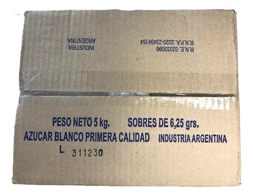 Azucar En Sobre 6.25gr Caja X 800 Individual Marca Inysa.