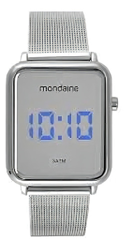 Relógio Mondaine Feminino Digital Led Prateado 32721l0mvne3