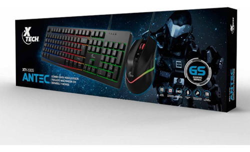 Combo Teclado Y Mouse Gamer Xtech Xtk-530s Retroiluminado Pc Color Del Teclado Negro