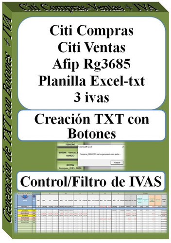 Iva Rg 3685 Régimen Compras Y Ventas Afip - Excel Genera Txt