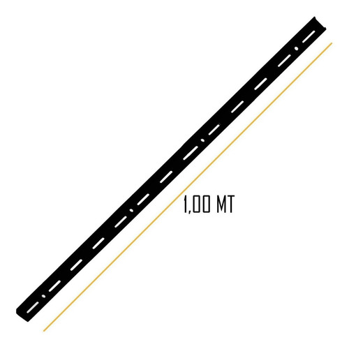 Trilho 1 Metro Preto Cremalheira Simples Prateleira 2peças