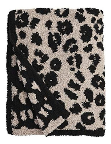 Manta Fuzzy Leopard, Canela, 60  X 50 